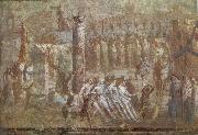 unknow artist Wall painting from Pompeii showing the story of the Trojan Horse France oil painting artist